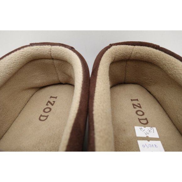 Izod Brown Moc Toe Lounge Slippers Shoes Men\'s XXL 13 - 14